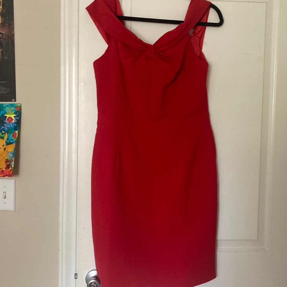 Adelyn Rae Red Off the Shoulder Dress